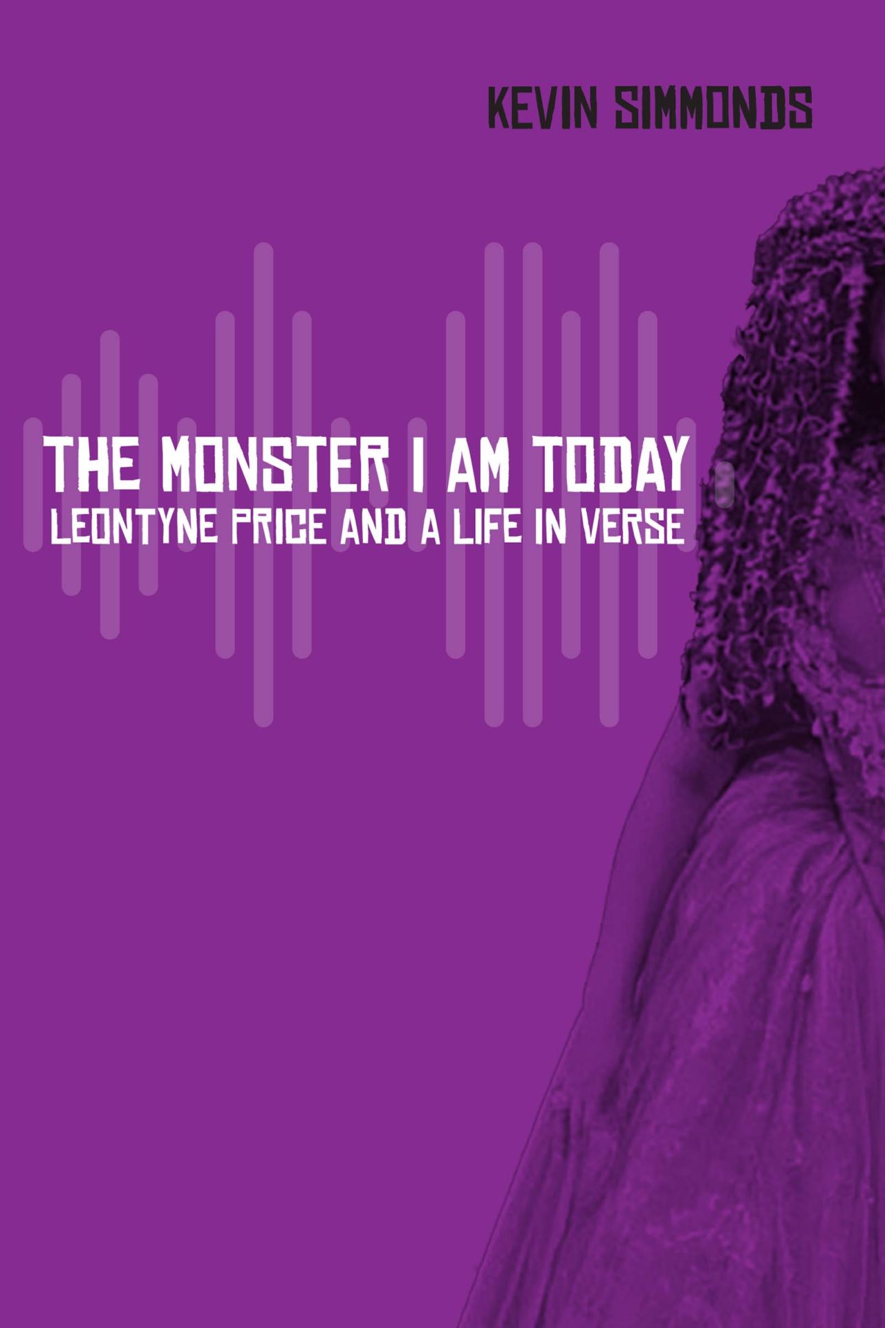 A cover of Kevin Simmond's The Monster I am Today, featuring a purple background with the name of the text in white on the top middle left aligned.